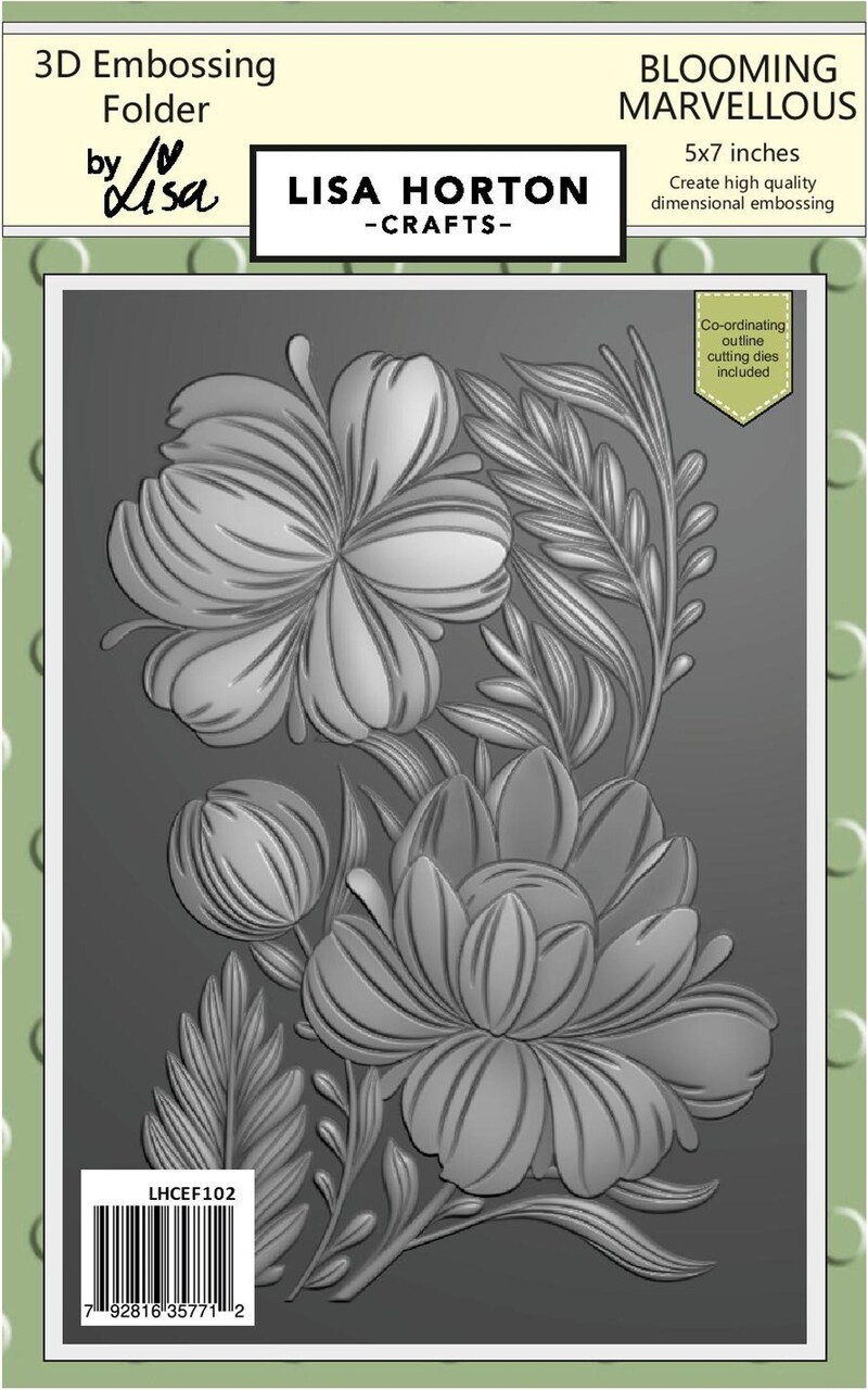 Lisa Horton --That Craft Place Lisa Horton 5x7 3D Embossing Folder & Die - Blooming Marvellous